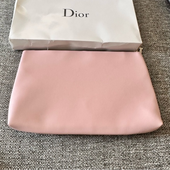 NEW RARE DIOR POUCH BAG SEQUINS BEADED ZIP MAKEUP TOILETRY COSMETIC CASE PINK - Picture 4 of 11